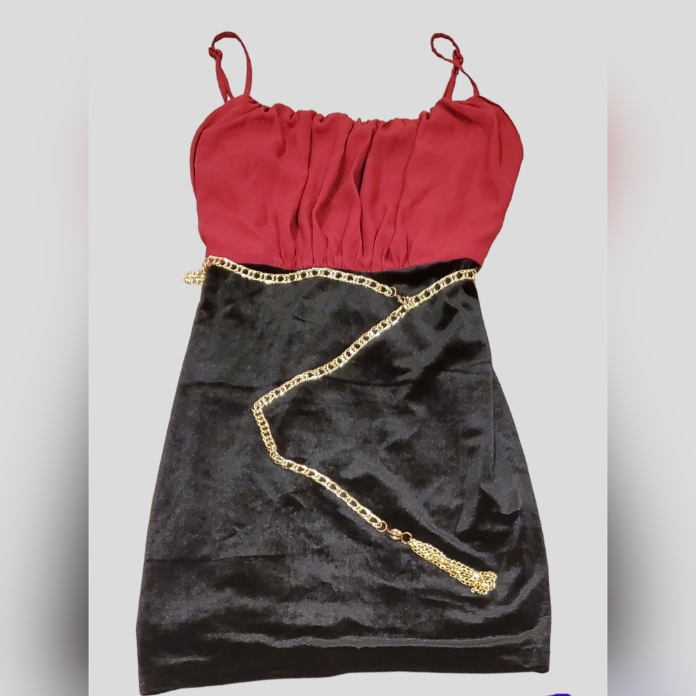 Papaya black and red dress